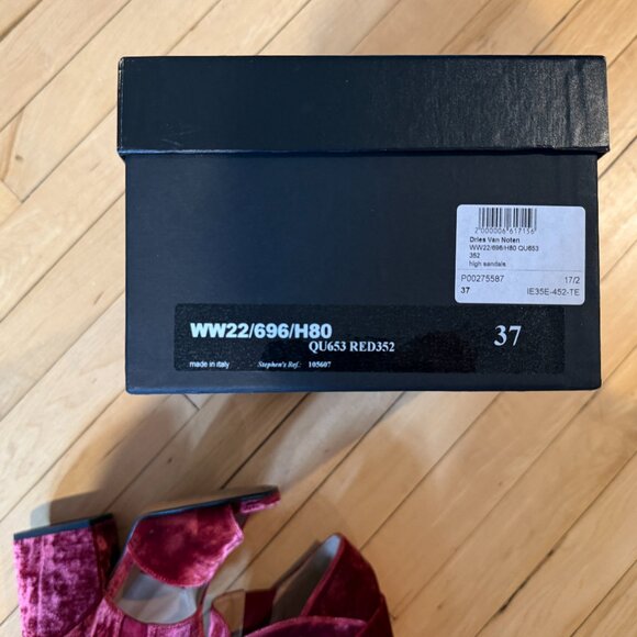 Dries Van Noten Velvet Block Heels - Picture 3 of 3